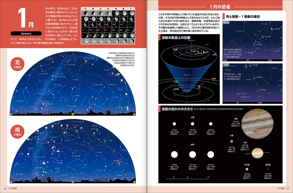 ASTROGUIDE 星空年鑑2026 1年間の星空と天文現象を解説 スマホやDVDで