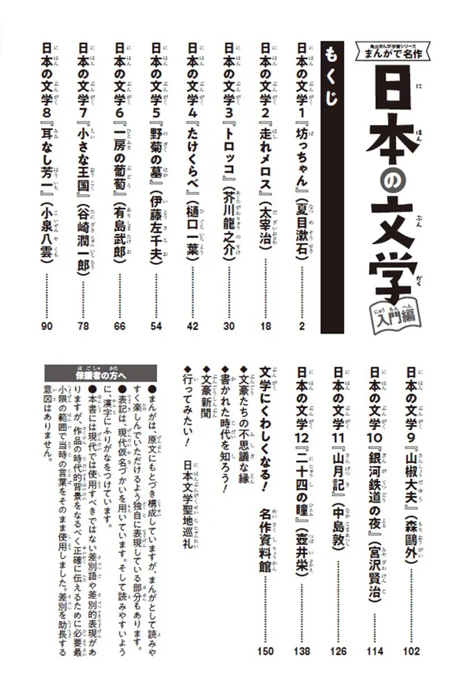 角川まんが学習シリーズ まんがで名作 日本の文学 入門編」今中