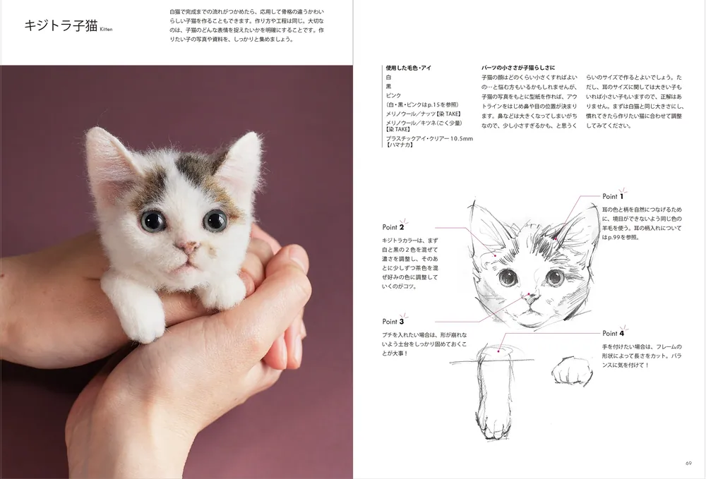 羊毛フェルトから生まれる猫の肖像 「わくねこ」の作り方」Sachi [生活