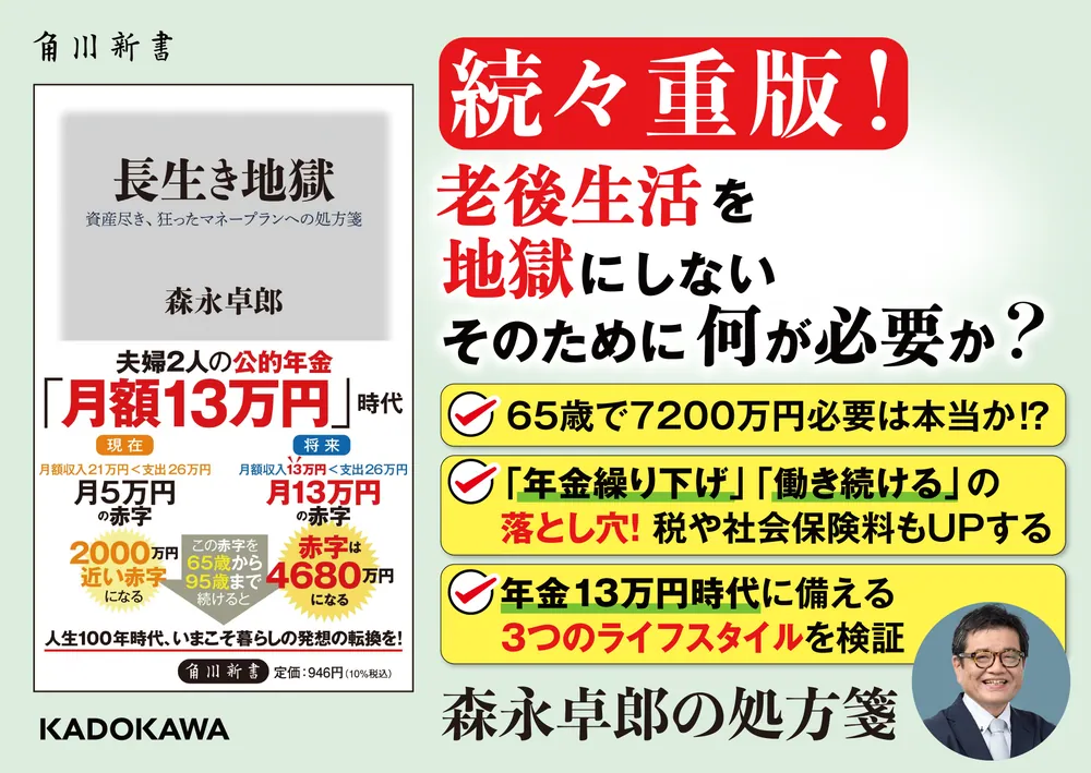 長生き地獄 資産尽き、狂ったマネープランへの処方箋」森永卓郎 [角川