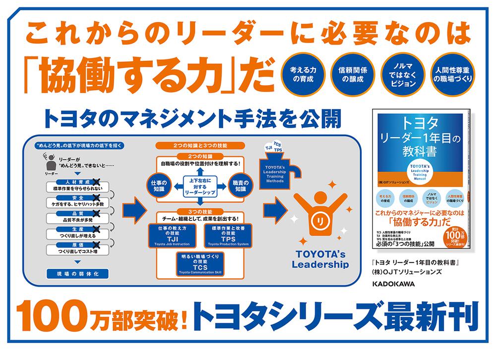 [ビジネス書]　リーダー1年目の教科書」（株）OJTソリューションズ　トヨタ　KADOKAWA