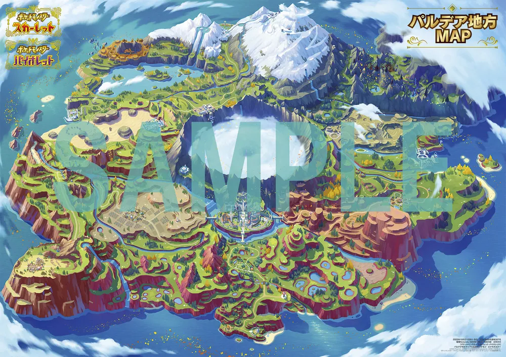 海外限定】WCS ポケモン ポスター パルデア　地図 パルデア地方 ポケモン地域マップ ポスター ／ Pokemon Center