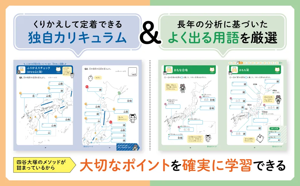 四谷大塚の やさしくスタート中学入試 白地図まとめノート」四谷大塚