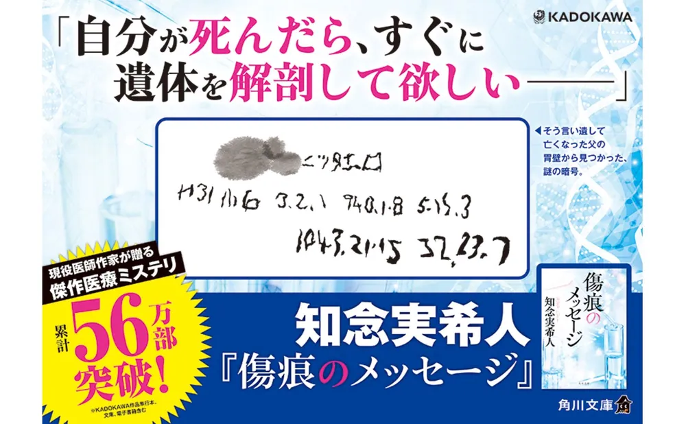 傷痕のメッセージ」知念実希人 [角川文庫] - KADOKAWA