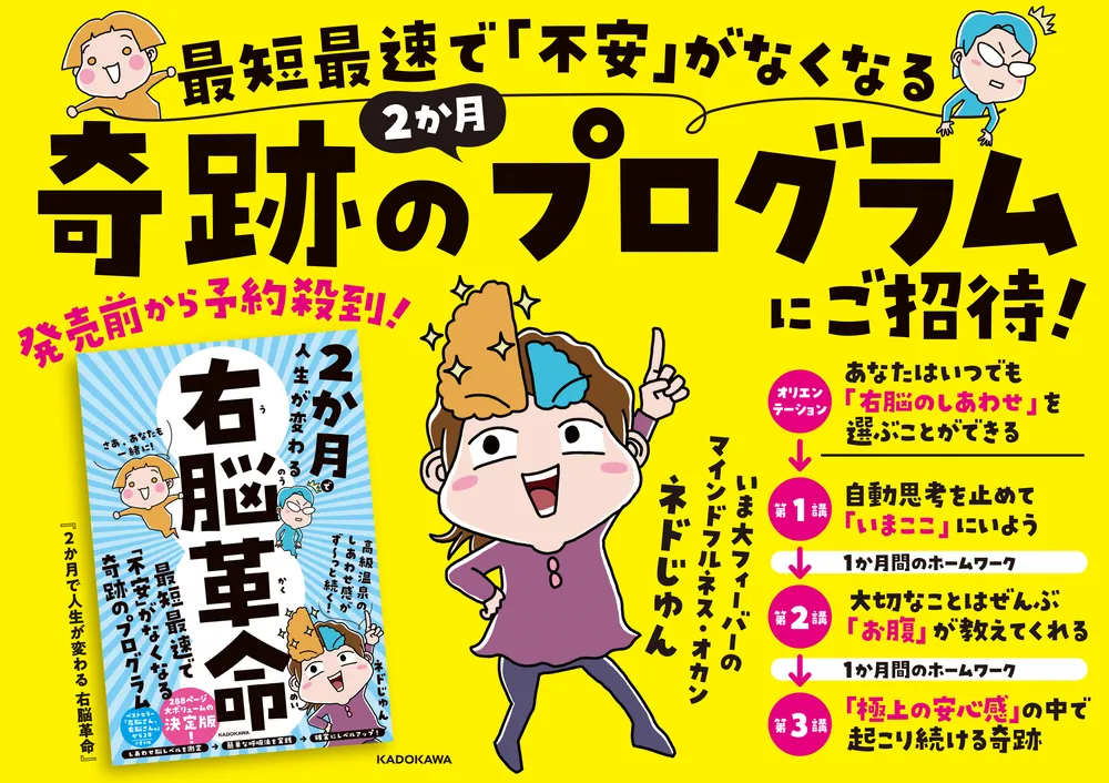 2か月で人生が変わる 右脳革命」ネドじゅん [スピリチュアル・自己啓発] - KADOKAWA