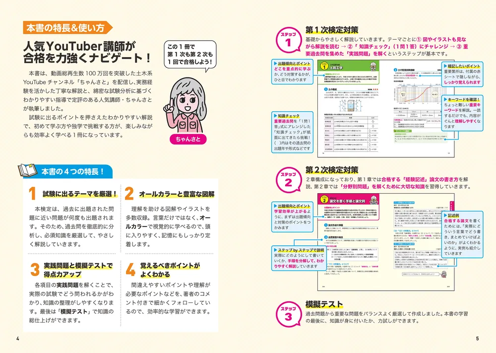 この1冊で合格！ 土木系YouTuberちゃんさとの2級土木施工管理技術検定