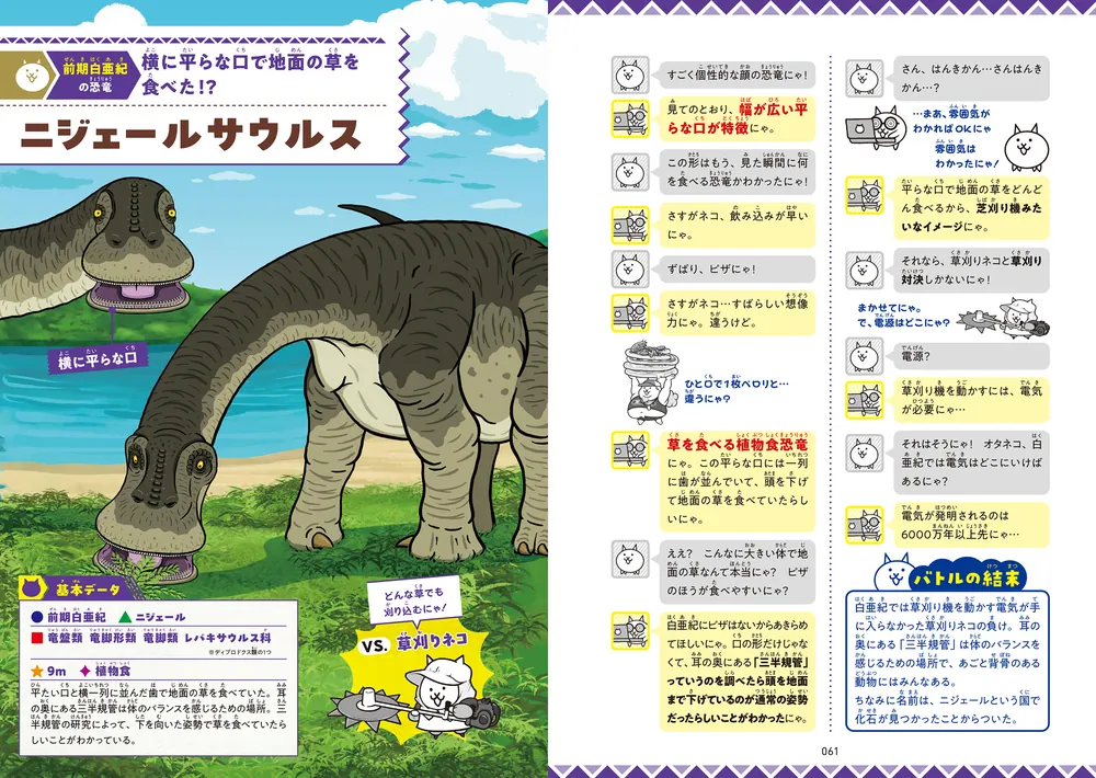 にゃんこ大戦争でまなぶ！恐竜の世界」ポノス株式会社 [学習参考書