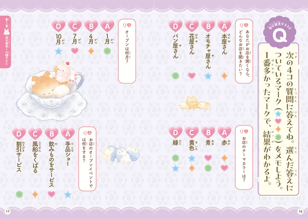 キャラぱふぇブックス シュガーココムー ふわふわ心理テスト」キャラ