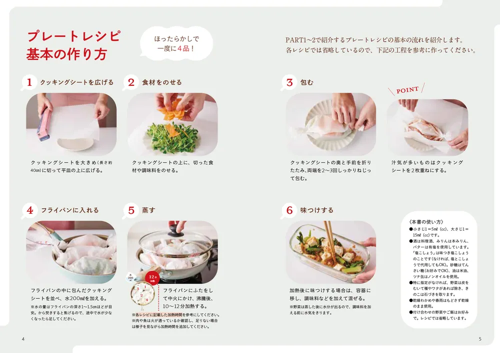 フライパンで4品一度に10分で完成！ 包んで蒸すだけレシピ」おかこ