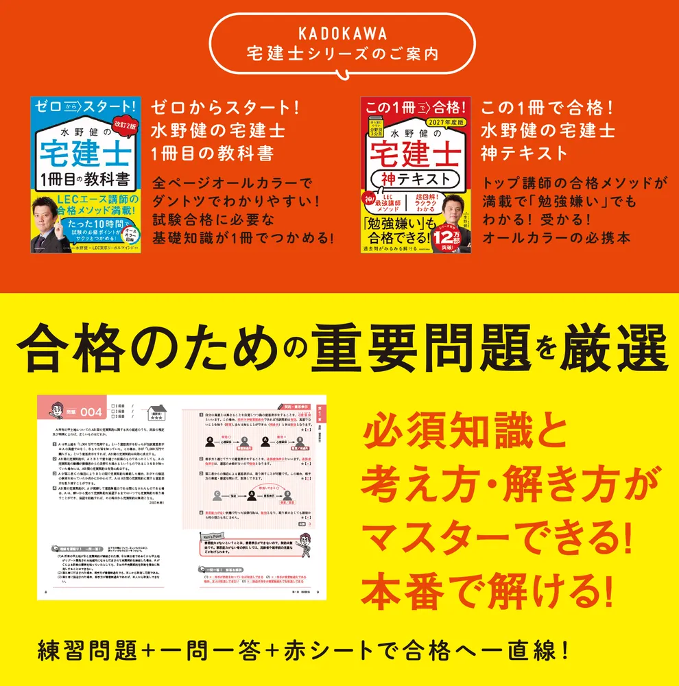 この1冊で合格！ 水野健の宅建士 神問題集 2027年度版」水野健